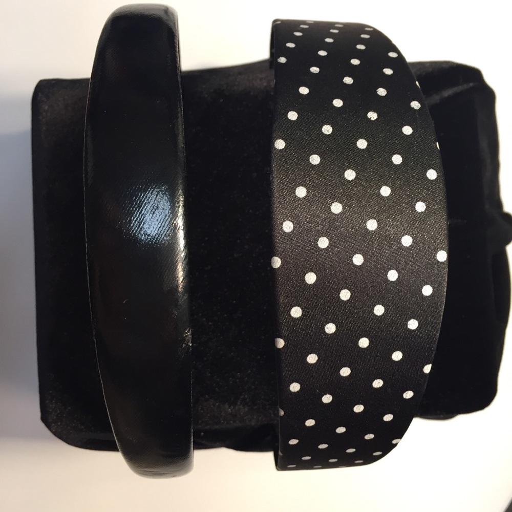 2 Headbands- 1 Black & 1 Black & White Polka Dot